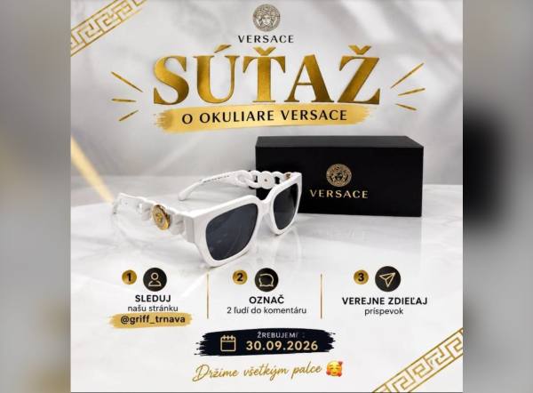 SÚŤAŽ Griff Trnava: vyhrajte slnečné okuliare Versace (1 výherca)