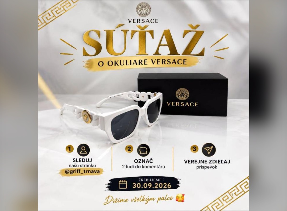 SÚŤAŽ Griff Trnava: vyhrajte slnečné okuliare Versace (1 výherca)