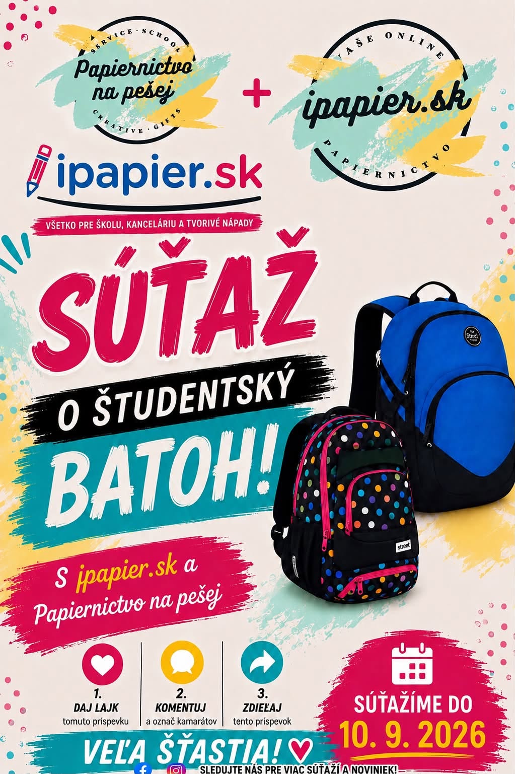 Súťaž ipapier.sk o štýlový študentský batoh