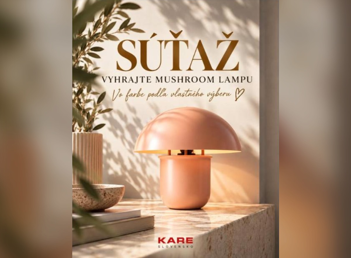 SÚŤAŽ KARE Slovakia: vyhrajte lampu Mushroom vo farbe podľa výberu (1 výherca)