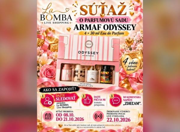 SÚŤAŽ La BOMBA Live Shopping: vyhrajte parfumovú sadu ARMAF Odyssey