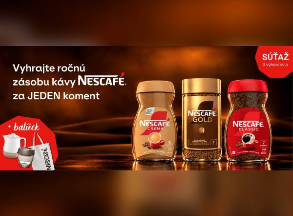 SÚŤAŽ LUNYS: vyhrajte ročnú zásobu kávy NESCAFÉ (3 výhercovia)