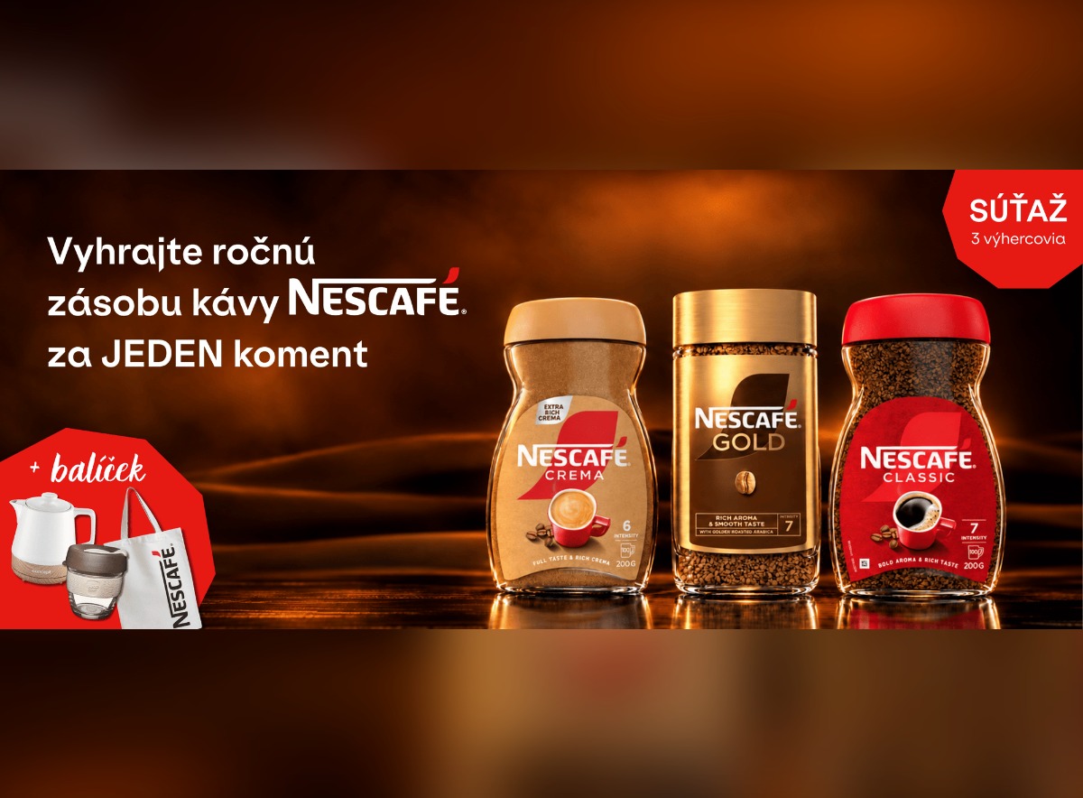 SÚŤAŽ LUNYS: vyhrajte ročnú zásobu kávy NESCAFÉ (3 výhercovia)