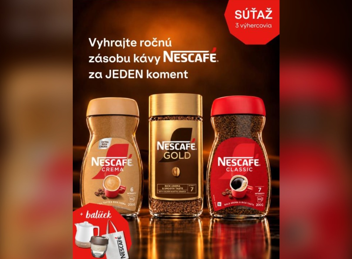 SÚŤAŽ Lunys: vyhrajte ročnú zásobu kávy NESCAFÉ (3 výhercovia)