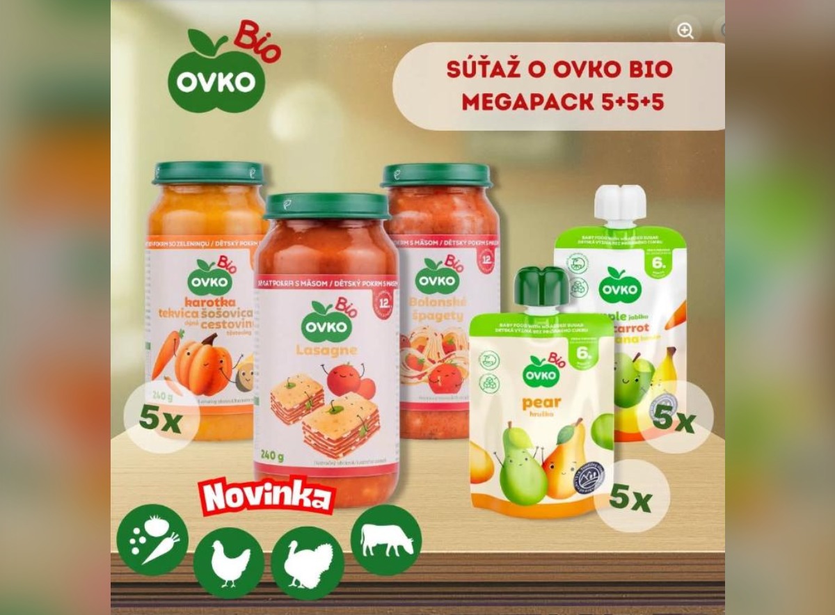 SÚŤAŽ MAMA a ja s OVKO Bio: vyhrajte MEGAbalík detskej výživy (3 výhercovia)