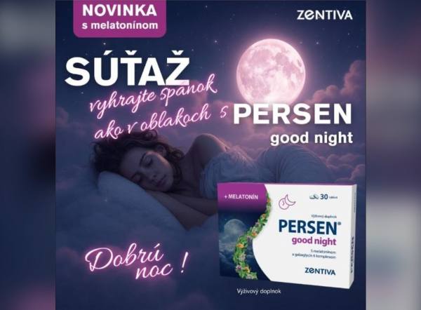 SÚŤAŽ Medikament.sk: vyhrajte 3-mesačné balenie Persen Good Night (1 výherca)