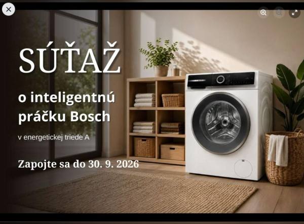 SÚŤAŽ Mojdom.sk: vyhrajte inteligentnú práčku Bosch