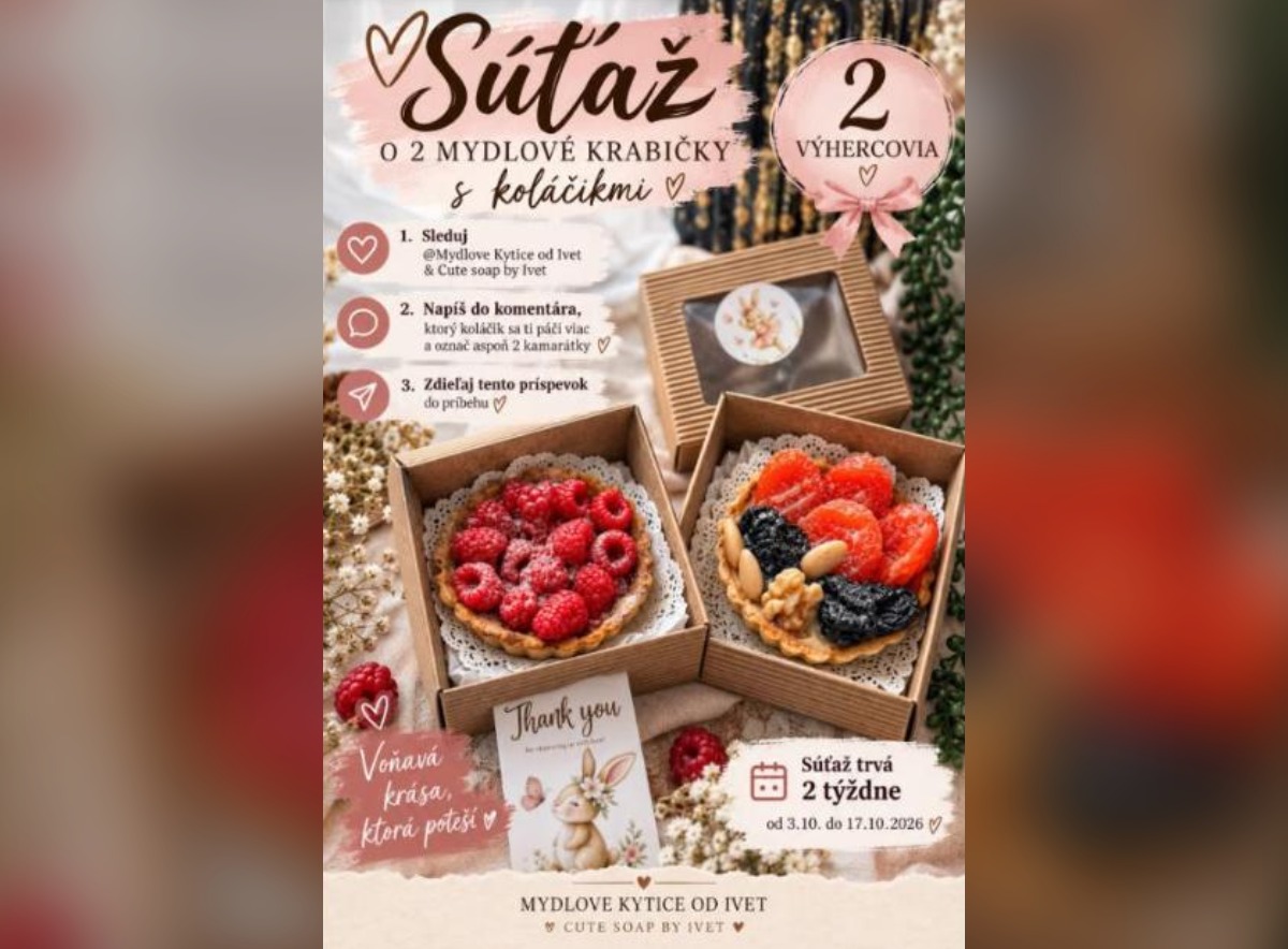 SÚŤAŽ Mydlové kytice od Ivet: vyhrajte mydlovú krabičku s koláčikmi (2 výhercovia)