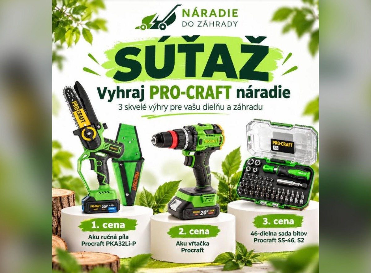 SÚŤAŽ Náradie do záhrady: vyhrajte aku náradie Procraft (3 výhercovia)
