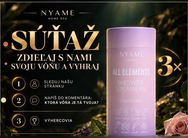 SÚŤAŽ NYAME: vyhrajte tubu aromaterapeutických tabliet do sprchy (3 výhercovia)