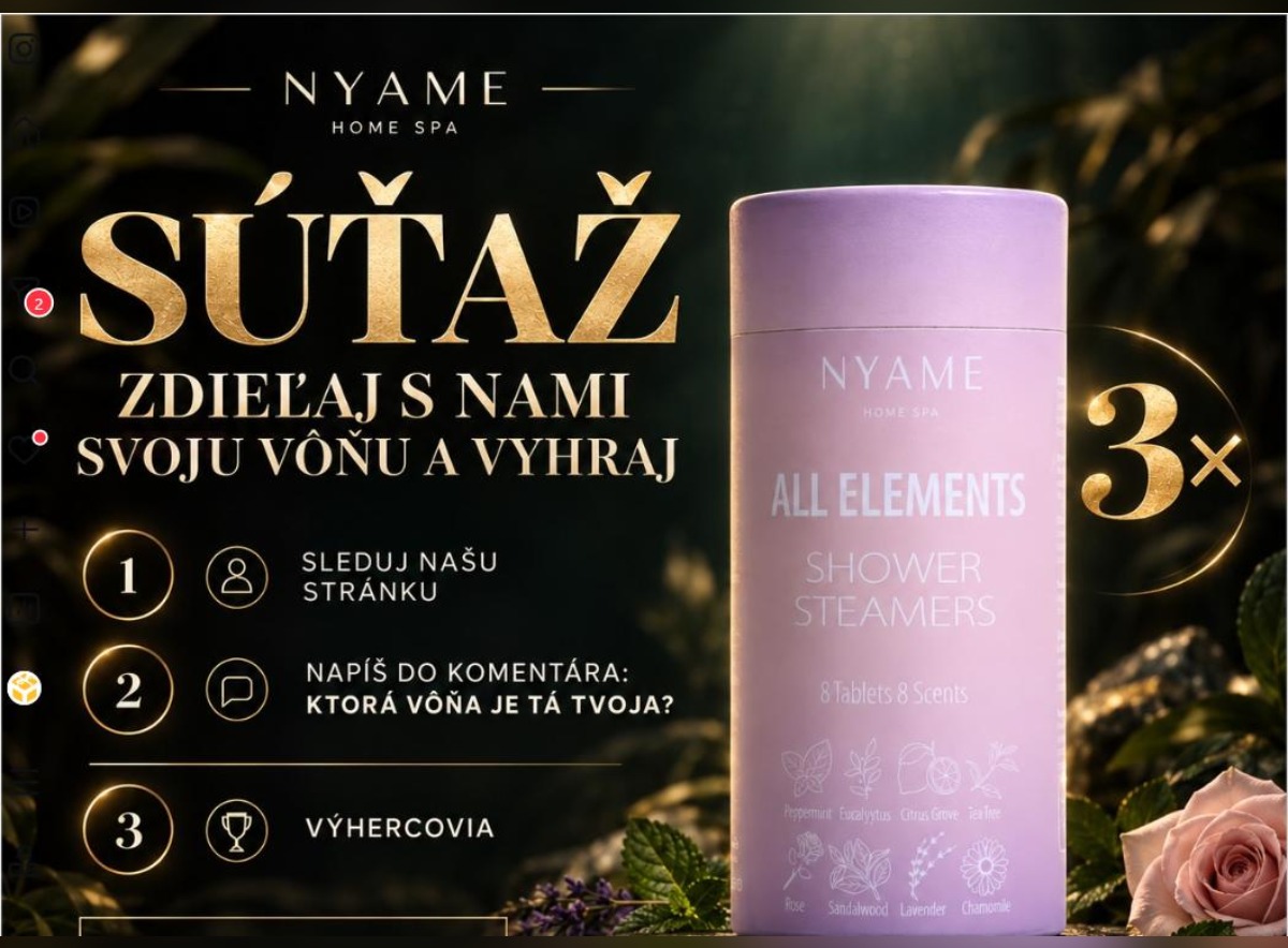 SÚŤAŽ NYAME: vyhrajte tubu aromaterapeutických tabliet do sprchy (3 výhercovia)