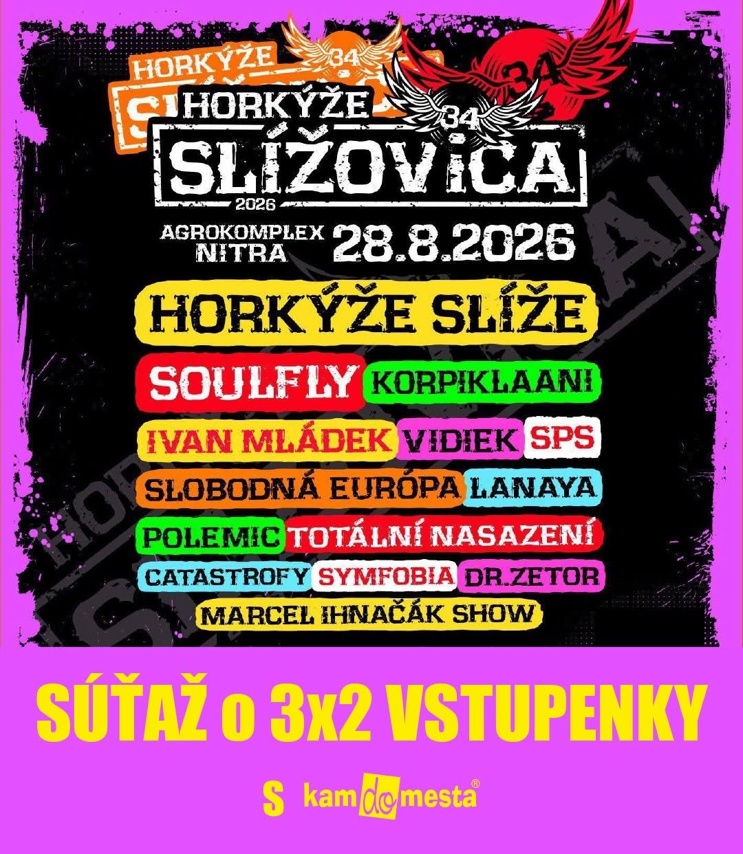 Súťaž o 3 x 2 vstupenky na festival Slížovica 2026