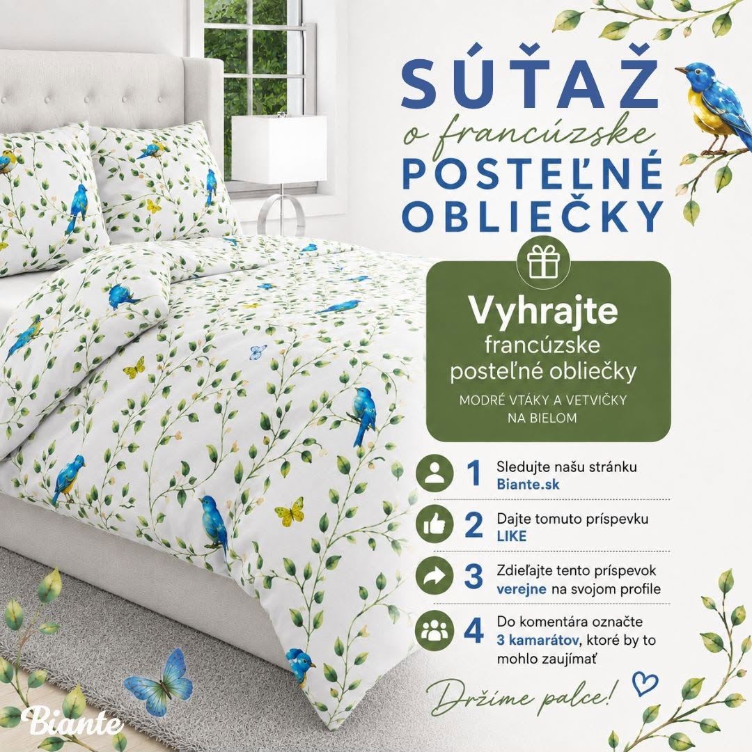 Súťaž o francúzske posteľné obliečky od Biante