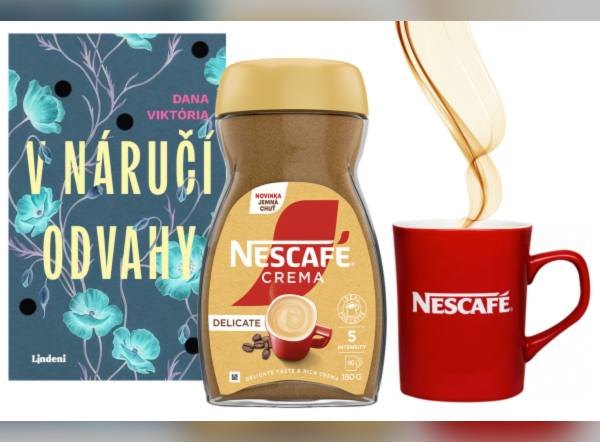 Súťaž o hrnček s kávou NESCAFÉ Crema Delicate a knihu V náručí odvahy (Lindeni)