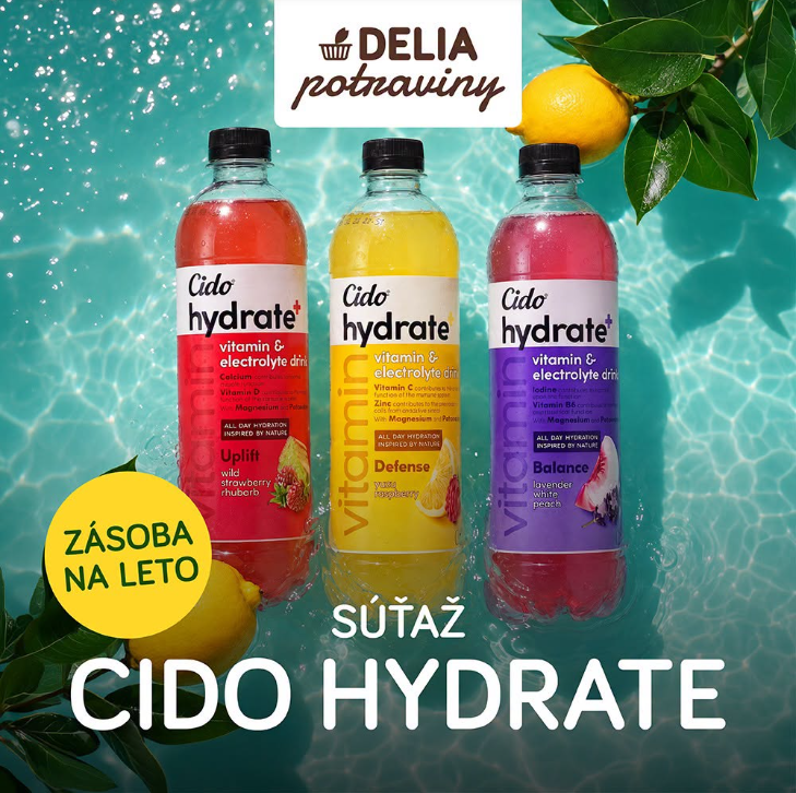 Súťaž o letnú zásobu nápojov Cido Hydrate
