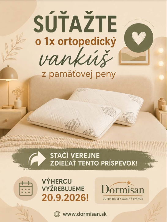 Súťaž o ortopedický vankúš z pamäťovej peny