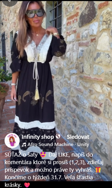 Súťaž o šaty od Infinity shop