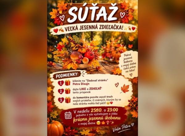 SÚŤAŽ Petra Dizajn: vyhrajte jesennú ikebanu z dielne