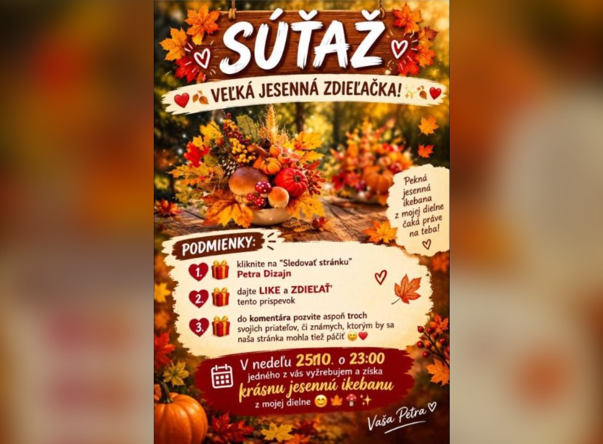 SÚŤAŽ Petra Dizajn: vyhrajte jesennú ikebanu z dielne