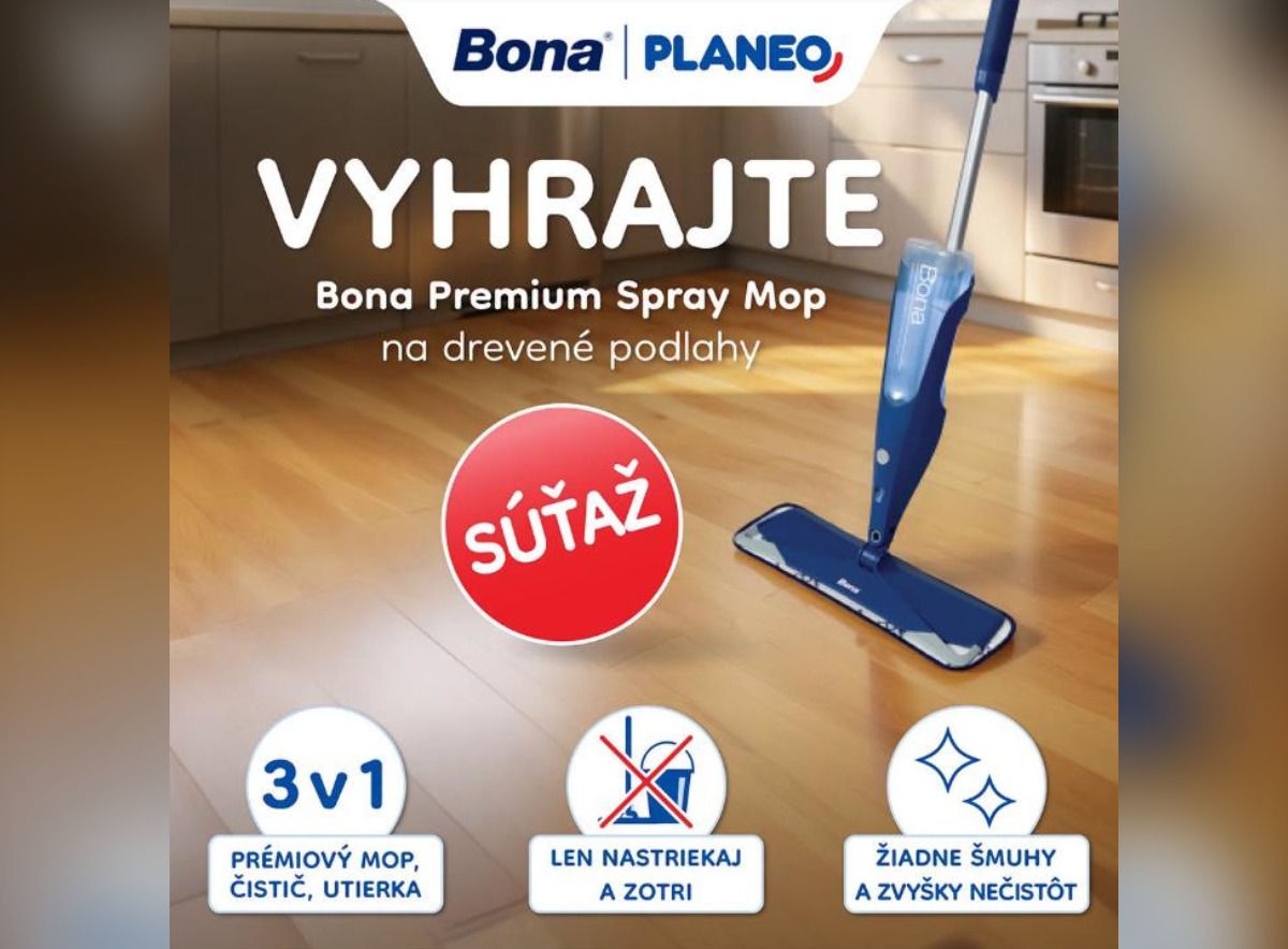 SÚŤAŽ PLANEO Elektro: vyhrajte Bona Premium Spray Mop (5 výhercov)
