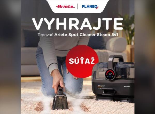 SÚŤAŽ PLANEO: vyhrajte tepovač Ariete Spot Cleaner Steam 5v1 (2 výhercovia)
