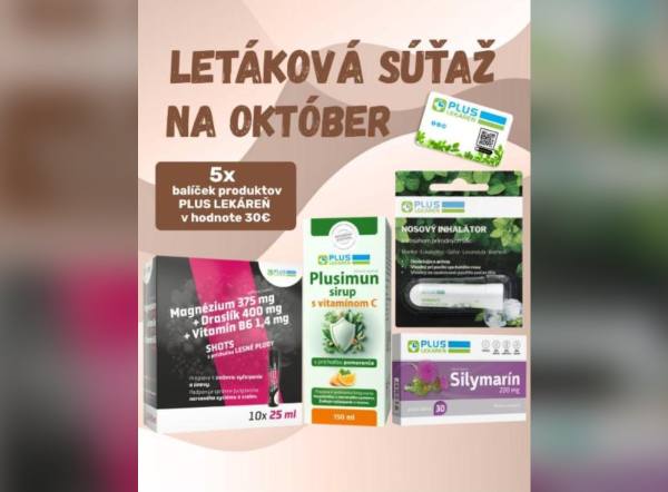 SÚŤAŽ PLUS LEKÁREŇ: vyhrajte balíček produktov v hodnote 30 € (5 výhercov)