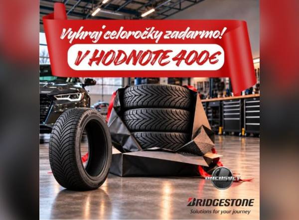 SÚŤAŽ Pneusvet.sk: vyhrajte celoročné pneumatiky Bridgestone v hodnote 400 € (1 výherca)