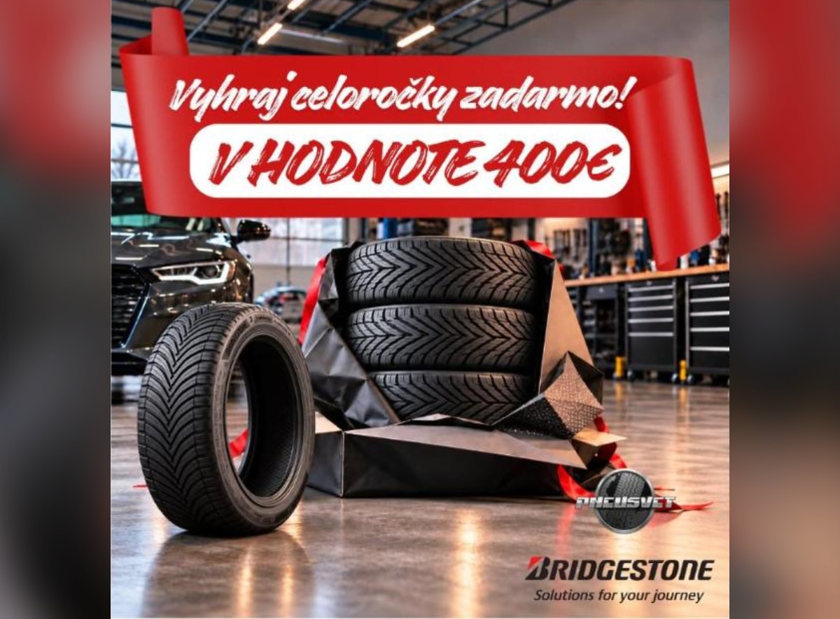SÚŤAŽ Pneusvet.sk: vyhrajte celoročné pneumatiky Bridgestone v hodnote 400 € (1 výherca)
