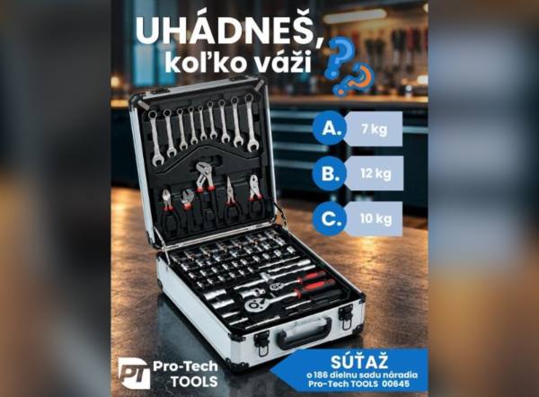 SÚŤAŽ Pro-Tech shop: vyhrajte 186-dielnú sadu náradia v kufríku (1 výherca)