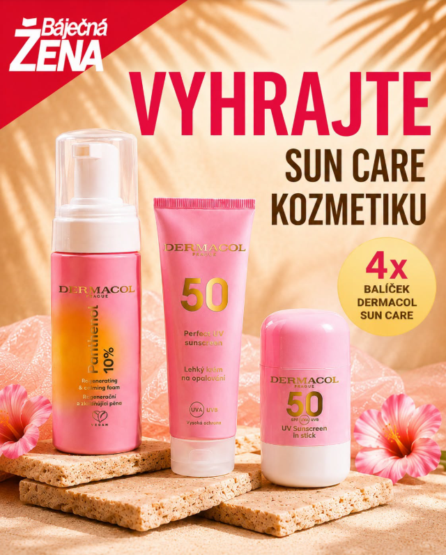 SÚŤAŽ S BÁJEČNOU ŽENOU O 4 BALÍČKY DERMACOL SUN CARE!