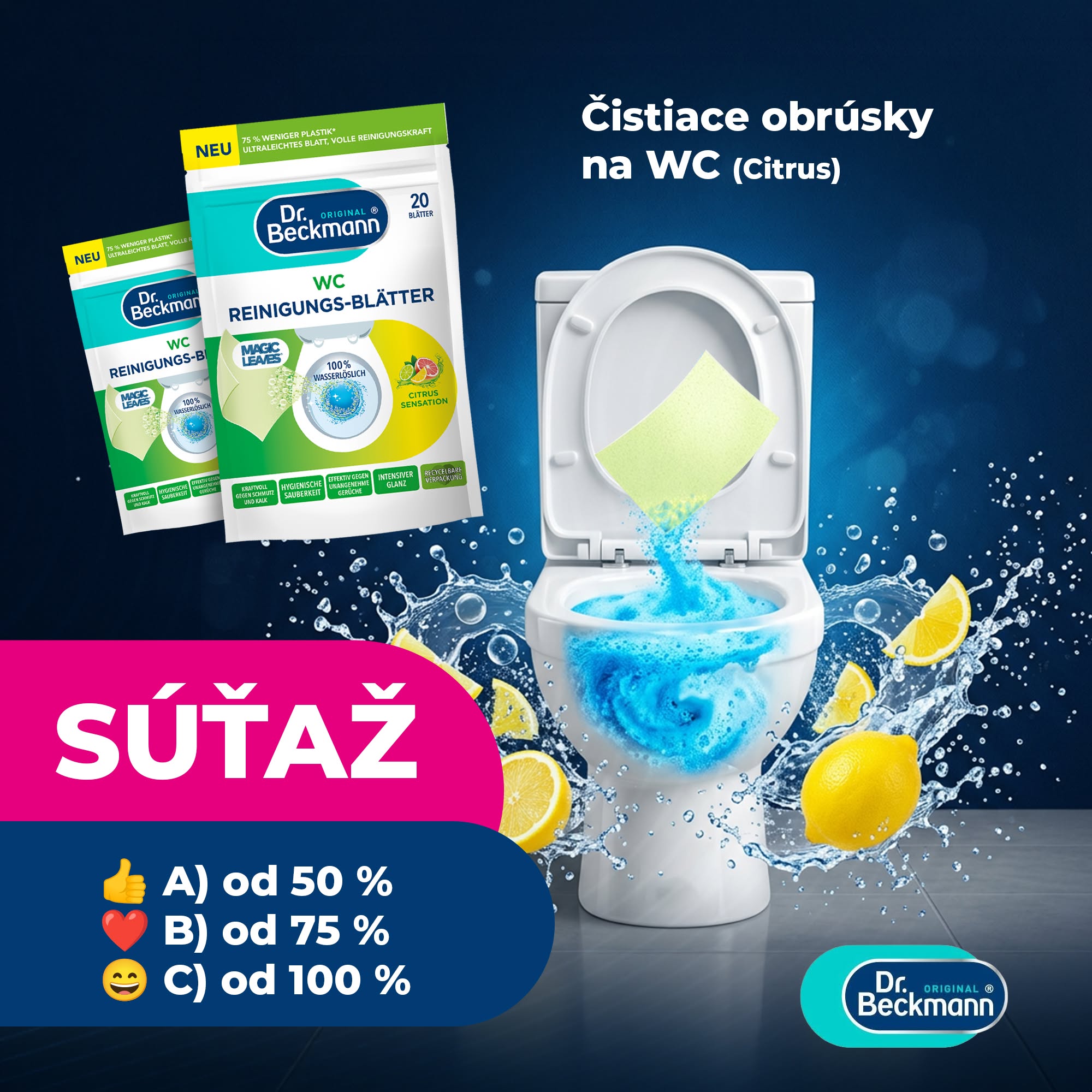 Súťaž s Dr. Beckmann o čistiace obrúsky na WC
