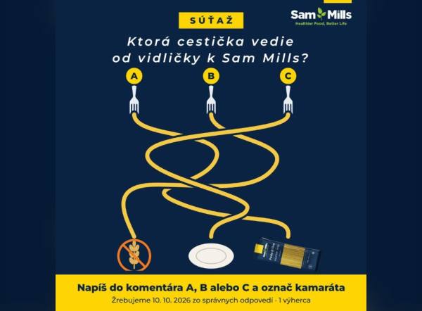 SÚŤAŽ Sam Mills: vyhrajte balík bezlepkových cestovín (1 výherca)