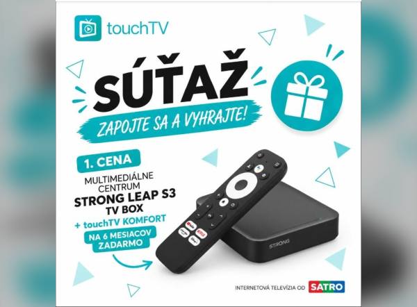 SÚŤAŽ SATRO: vyhrajte TV box Strong Leap S3 a predplatné touchTV (3 výhercovia)