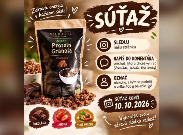 SÚŤAŽ Silmaril Nutrition: vyhrajte 400 g Vegan Protein Granolu (1 výherca)