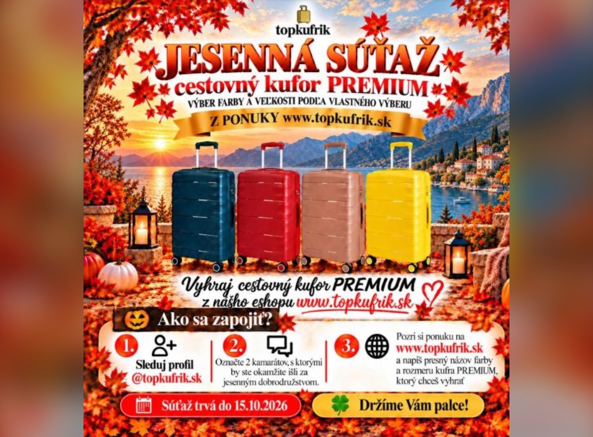 SÚŤAŽ Topkufrik.sk: vyhrajte cestovný kufor PREMIUM