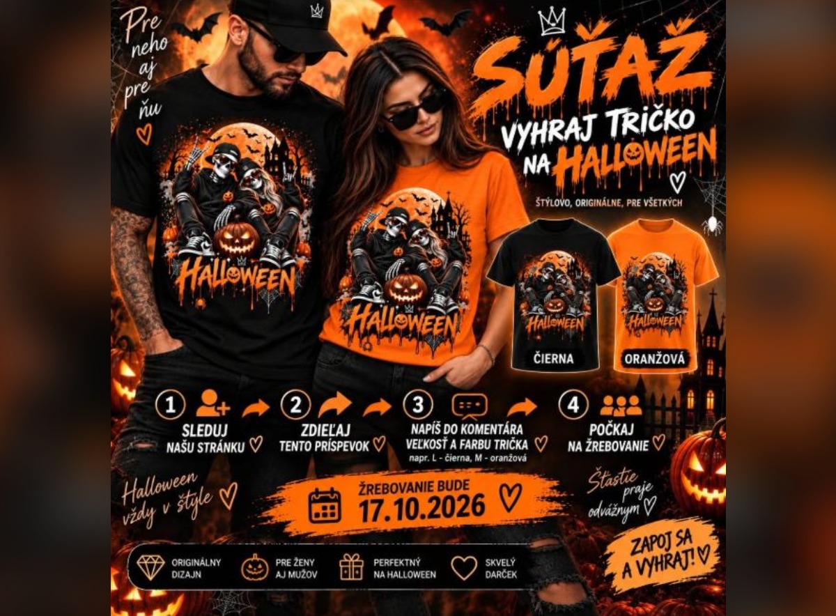 SÚŤAŽ TvojGift: vyhrajte originálne Halloween tričko