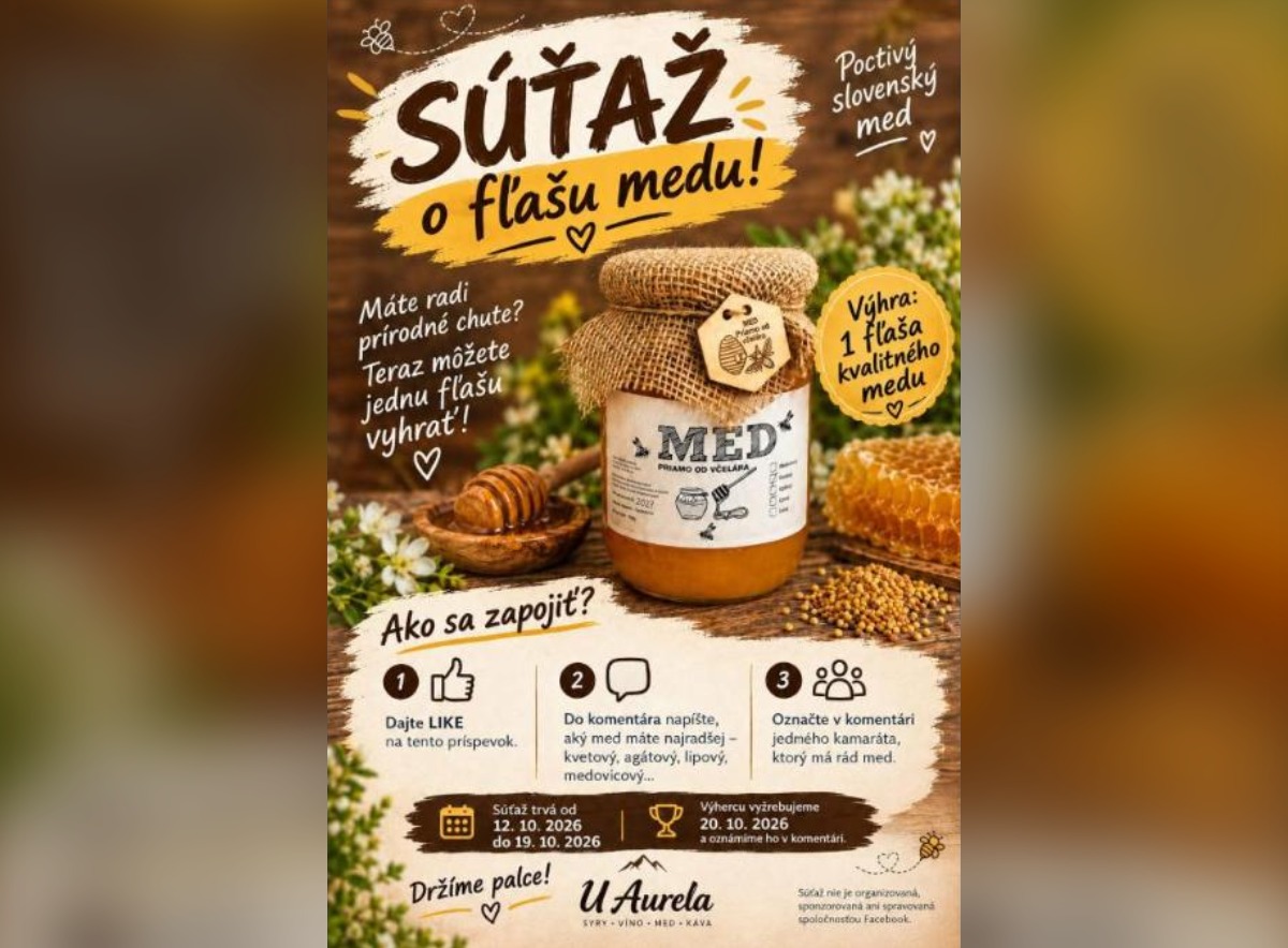 SÚŤAŽ U Aurela: vyhrajte fľašu kvalitného medu