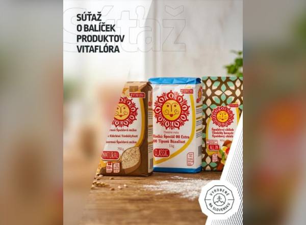 SÚŤAŽ Vitaflóra: vyhrajte balíček múk a produktov Vitaflóra