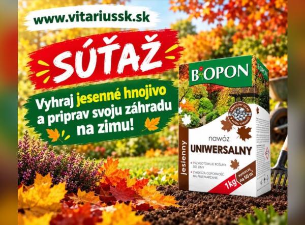 SÚŤAŽ Vitarius: vyhrajte jesenné hnojivo BIOPON 1 kg