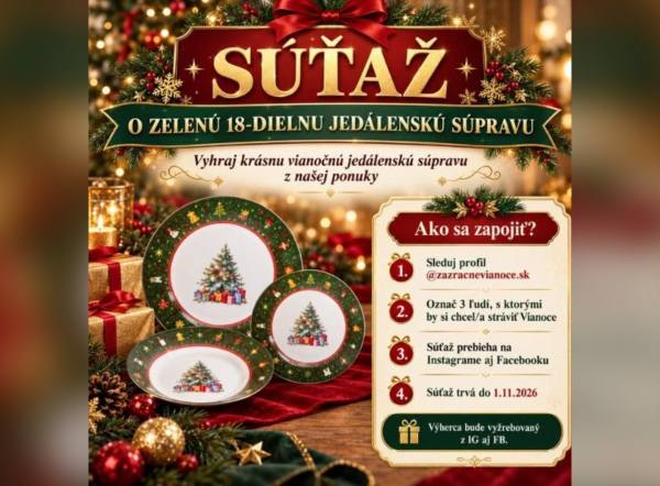 SÚŤAŽ Zázračné Vianoce: vyhrajte 18-dielnu vianočnú jedálenskú súpravu