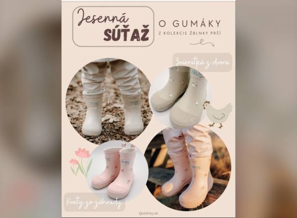 SÚŤAŽ ŽBLNKY: vyhrajte pár detských gumákov Žblnky Prší
