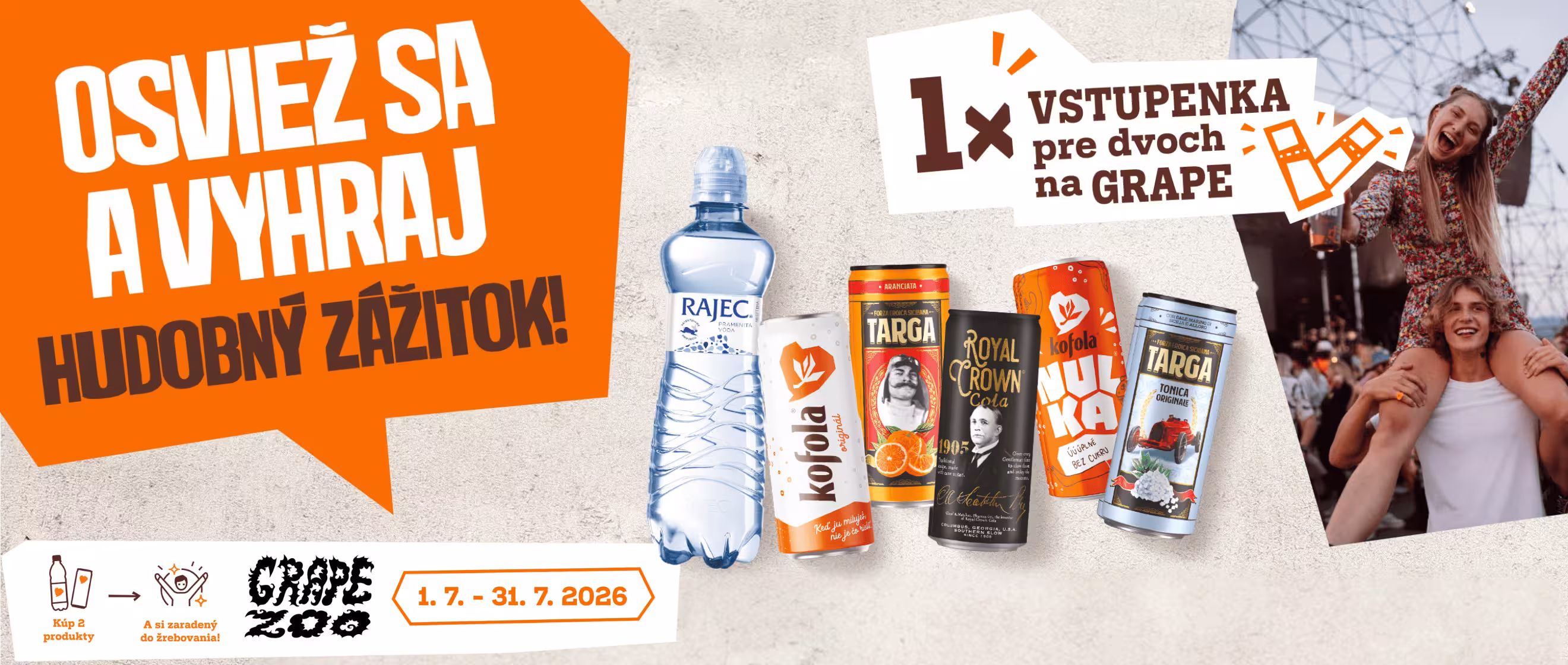 Vyhrajte vstupenky na festival Grape s Kofolou