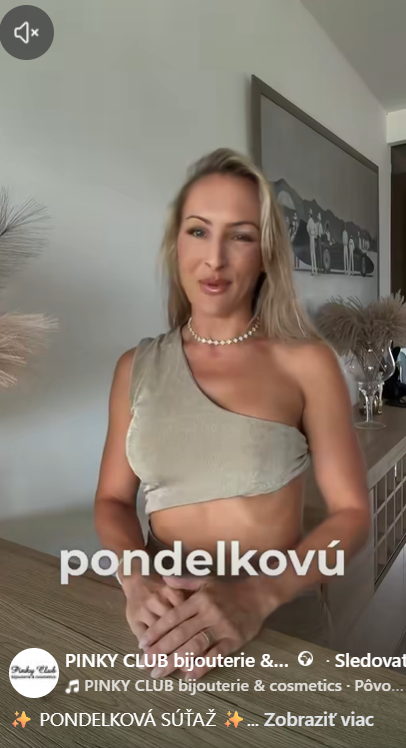 Pondelková súťaž PINKY CLUB o 50€ poukážku na šperky