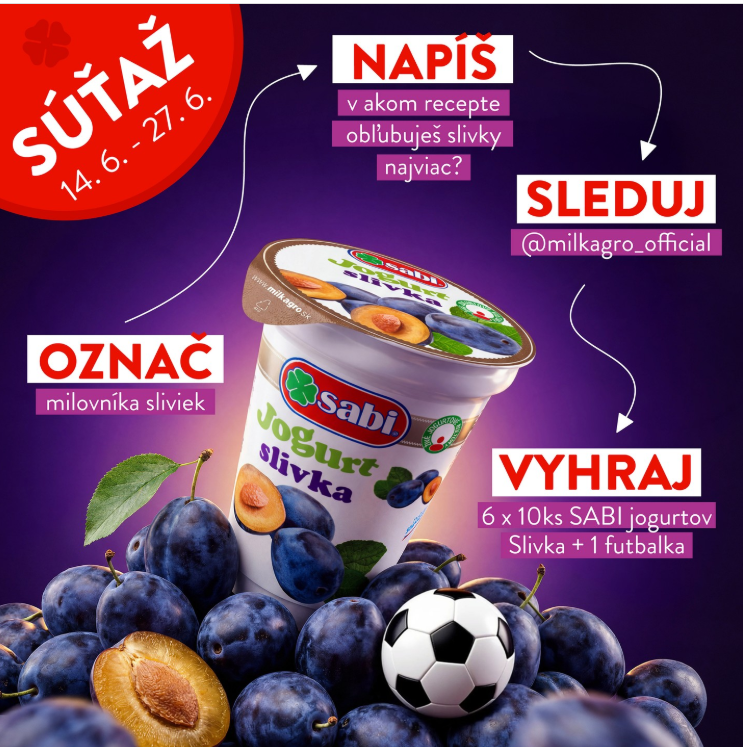 SÚŤAŽÍME O NOVINKU SABI JOGURT SLIVKA!